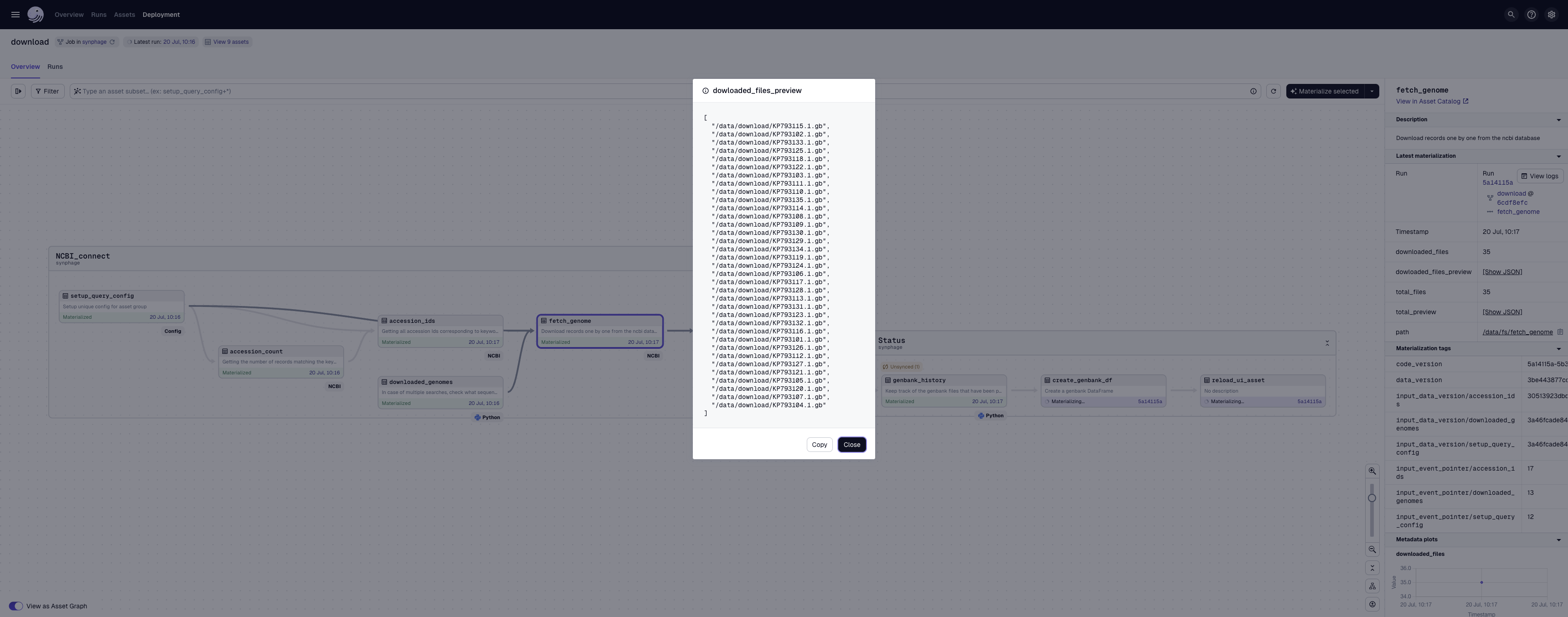 Metadata fetch genome - Download Job